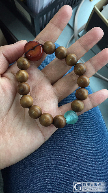 纯晒_蜜蜡珠串老山檀