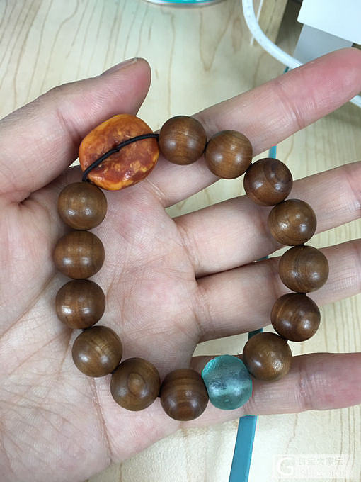 纯晒_蜜蜡珠串老山檀