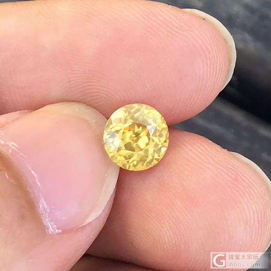 2.13ct 天然 vivid yellow 黄色 圆形 锆石 戒指 镶嵌定制_锆石