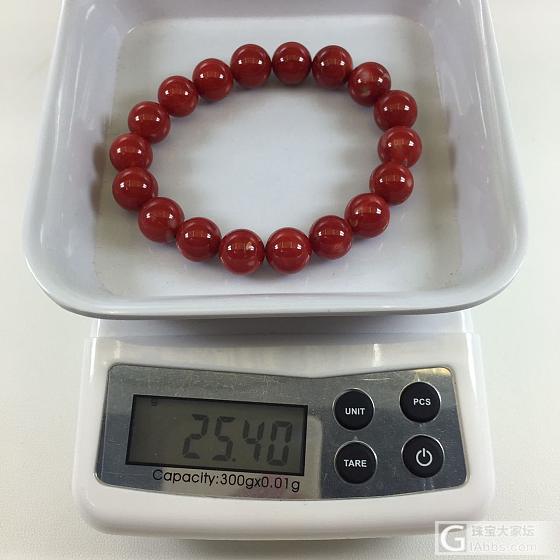 阿卡红珊瑚手串 直径:10mm 25.4克_珠串珊瑚