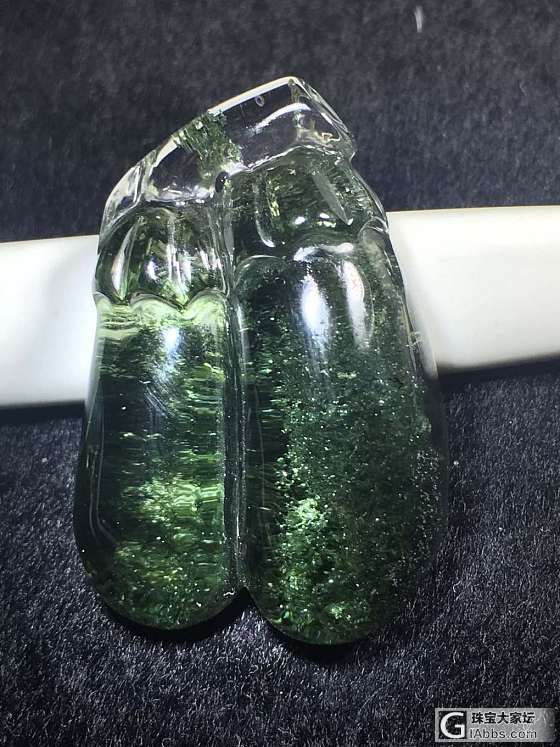 墨绿色晶体全净体完美_绿幽灵