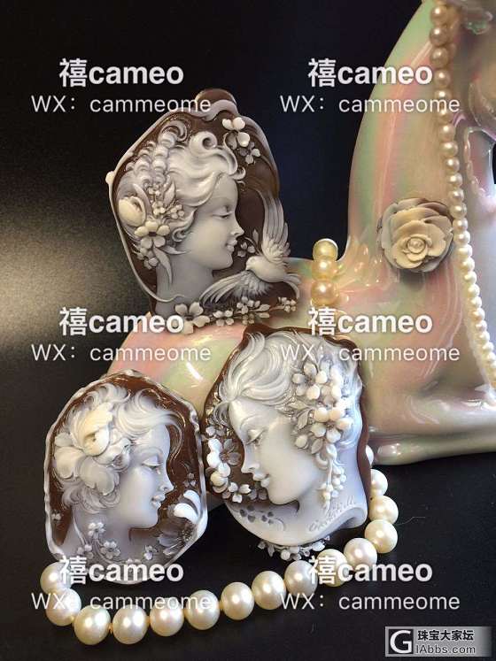 意大利高端精品cameo贝雕，美人侧颜！大师精品作_贝壳雕刻