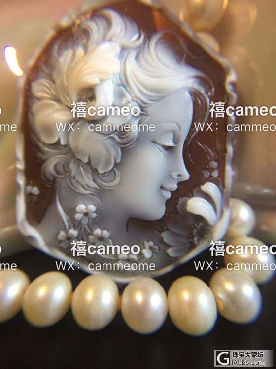 意大利高端精品cameo贝雕，美人侧颜！大师精品作_贝壳雕刻