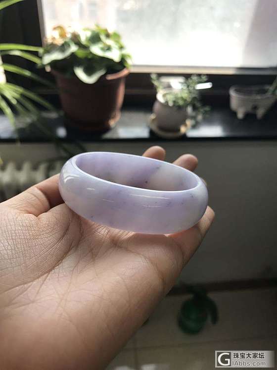 翡翠a货 水润细腻紫罗兰宽版贵妃镯_手镯翡翠