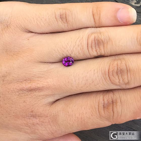 1.11ct 坦桑尼亚 纯紫 紫色 紫牙乌 椭圆 石榴石 戒指 镶嵌定制_刻面宝石石榴石