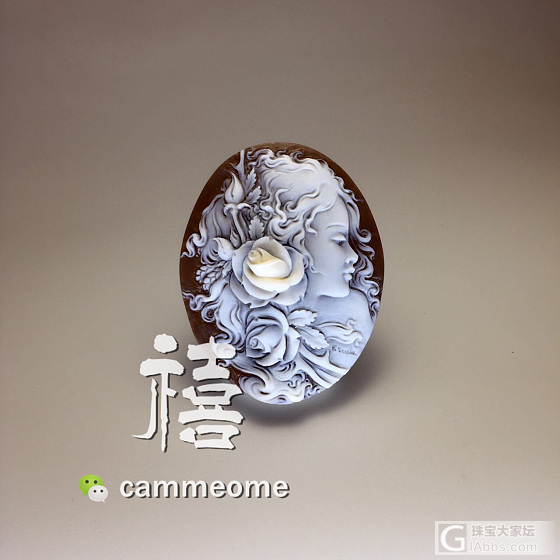 scala大师作品，爆立体玫瑰女神，意大利cameo贝雕_贝壳