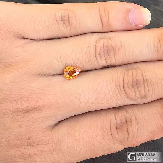 1.51ct 芬达橙 艳橙 水滴 全净 锰铝榴石 石榴石 戒指 镶嵌定制_刻面宝石石榴石