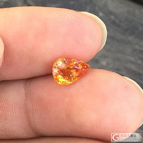 1.51ct 芬达橙 艳橙 水滴 全净 锰铝榴石 石榴石 戒指 镶嵌定制_刻面宝石石榴石