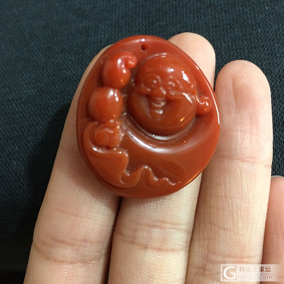 苏工  南红玛瑙弥勒佛吊坠_南红