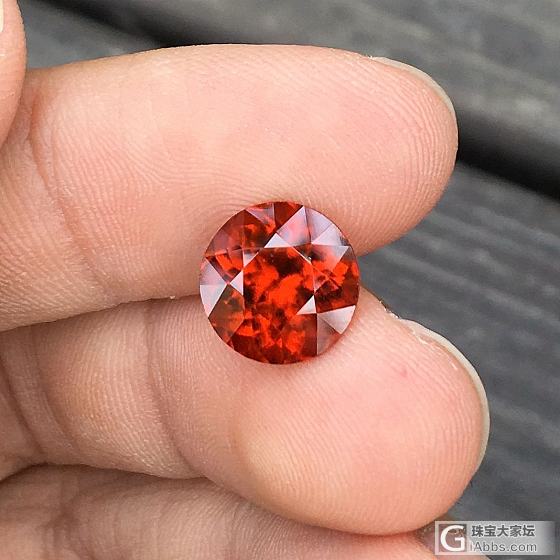 4.69ct 橘色 圆形 钙铝榴石 Hessonite 戒指 吊坠 镶嵌定制_刻面宝石石榴石