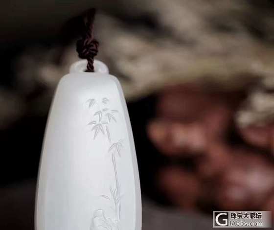 【竹石图】漂亮玉佩，典雅高贵，翠竹飘逸_和田玉挂件