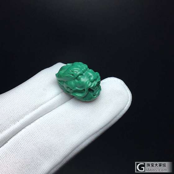 高瓷绿全玉化霸气龙头戒面，完美无瑕，无坑无裂木有白点，12*18*11.8mm，..._戒面松石
