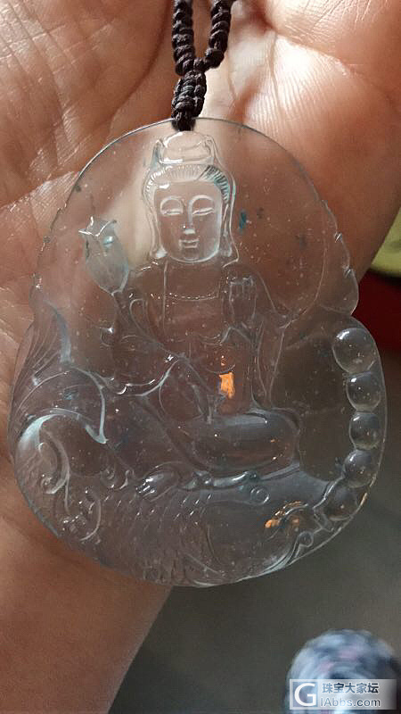 翡翠玻璃种观音佩_吊坠翡翠