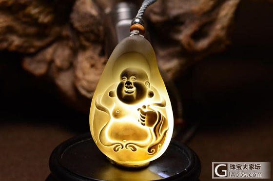 独籽 黄皮 弥勒佛 精品挂件_挂件和田玉