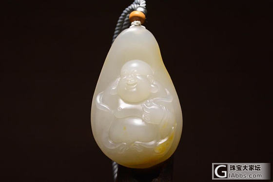 独籽 黄皮 弥勒佛 精品挂件_挂件和田玉