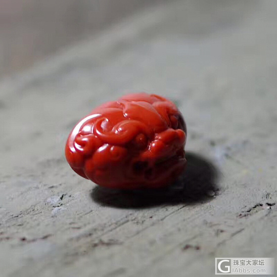 文金南红兽面背云_挂件南红