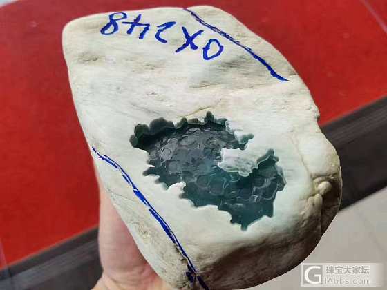 木那玻璃种带蓝底_翡翠赌石