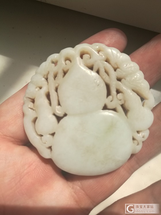 清代中期蝠葫芦牌_挂件白玉