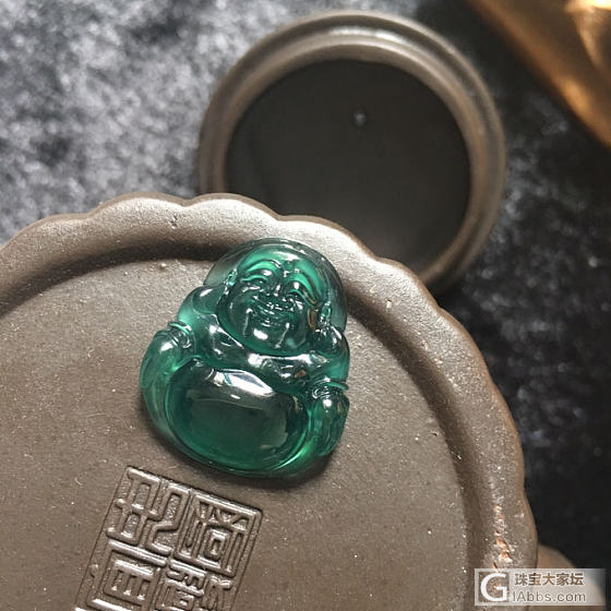 翡翠 高冰蓝水佛_挂件翡翠