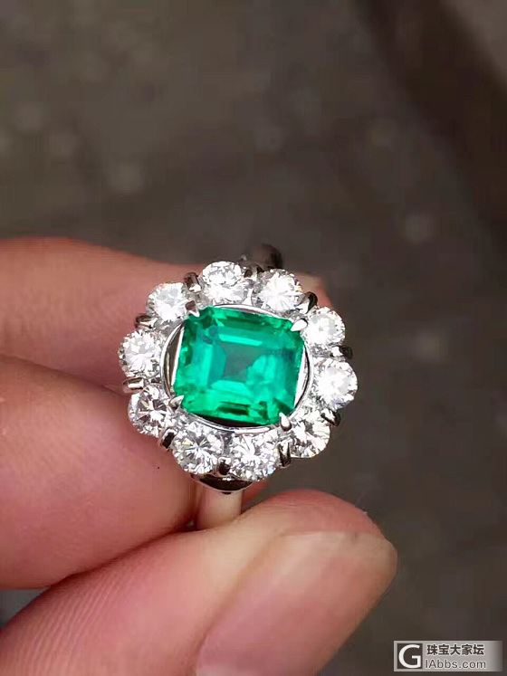 1.37ct，哥伦比亚祖母绿，vivid green 极微油，欢迎询价！_戒指祖母绿