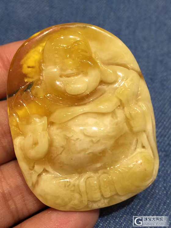 夫子莞尔而笑_挂件琥珀蜜蜡