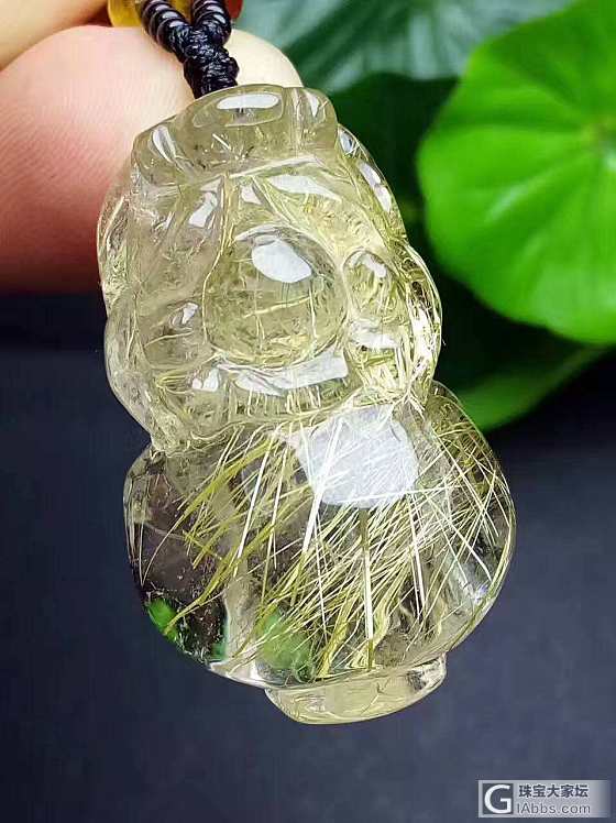 天然金发晶貔貅吊坠_挂件金发晶