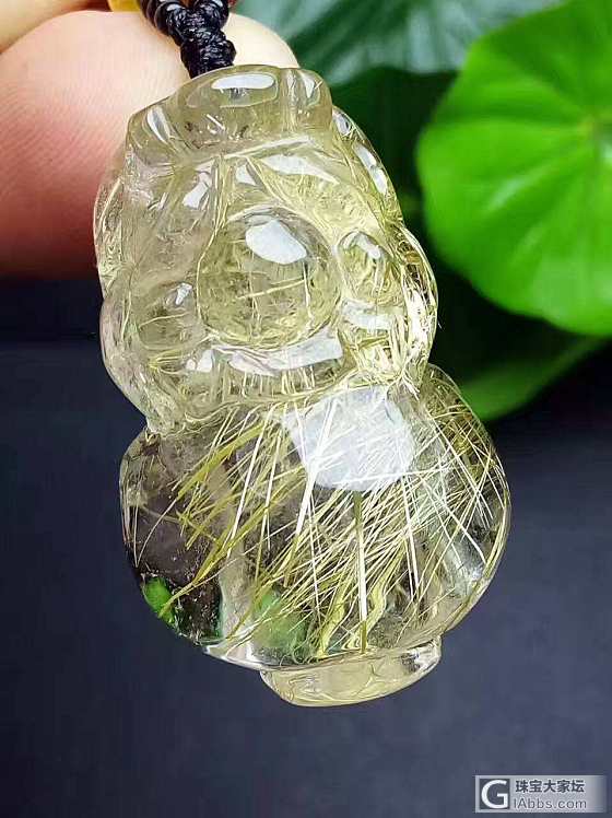 天然金发晶貔貅吊坠_挂件金发晶