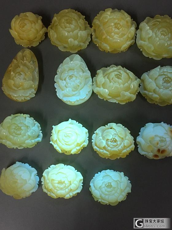 新出一批牡丹花，有意向的朋友联系我[微笑]_琥珀蜜蜡