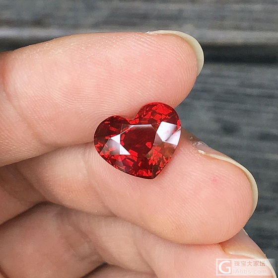 7.41ct 坦桑尼亚 橘红 心形 大师切工 Malaya 石榴石 收藏 定制_石榴石刻面宝石