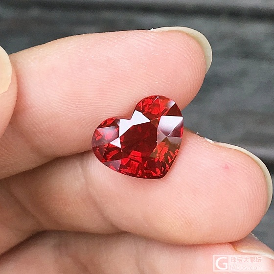 7.41ct 坦桑尼亚 橘红 心形 大师切工 Malaya 石榴石 收藏 定制_石榴石刻面宝石