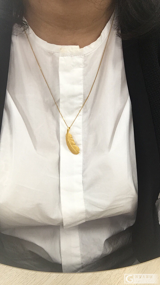 大羽毛到手了，嘻嘻_吊坠金