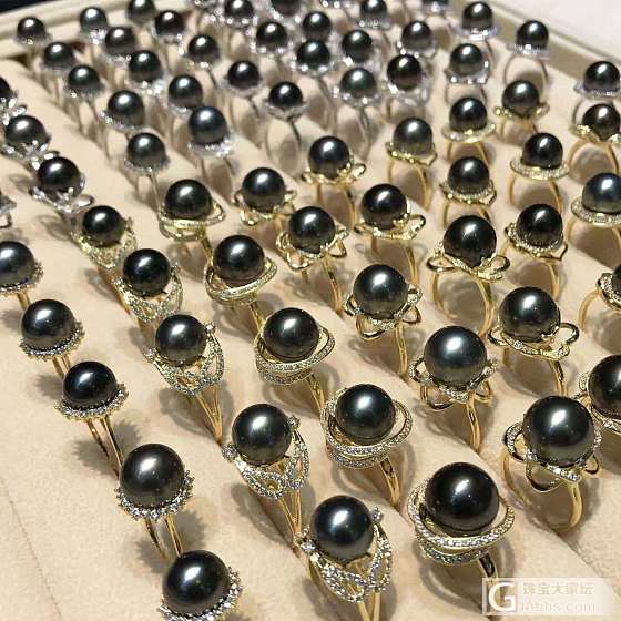 品名：大溪地．天然黑珍珠戒指
尺寸：10---11MM……🌟大颗粒🌟
品质：圆、..._海水珍珠戒指