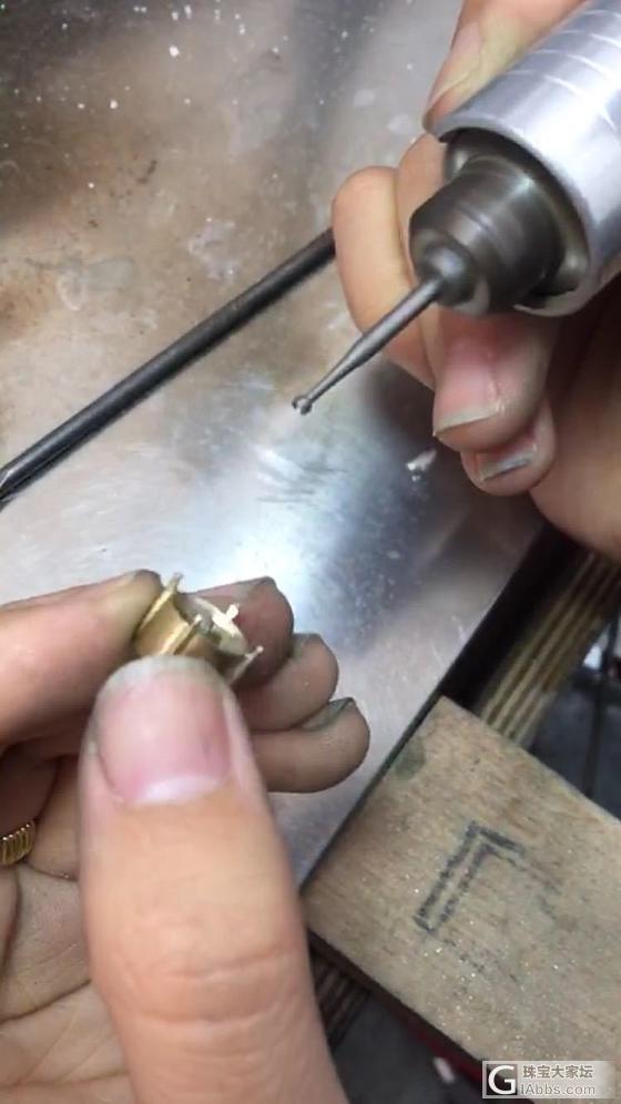 吸珠制作镶嵌石位槽～4爪镶槽制作练习中_金工