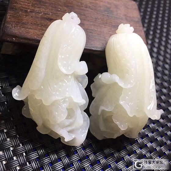 玉化砗磲白菜一对_挂件砗磲