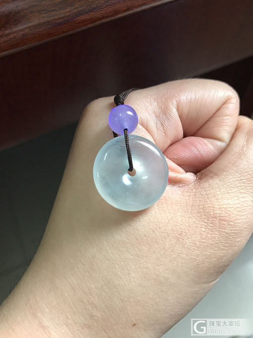 出一个冰种雪花棉天空蓝的扣子_平安扣翡翠