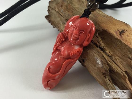 一号色 活料 momo笑佛，尺寸:19x45mm_吊坠珊瑚