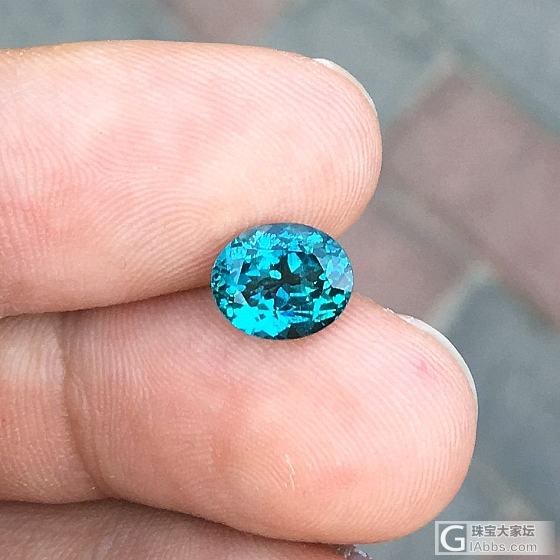 1.86ct 马达加斯加 帕拉伊巴 霓虹 湖蓝绿 椭圆 磷灰石 收藏 A04_刻面宝石磷灰石