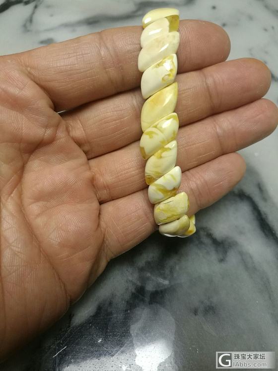 金绞白琥珀蜜蜡手链❤_手排蜜蜡