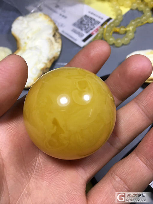 46.6克老蜜大珠子，全品无杂裂，43mm，看上联系我_琥珀蜜蜡