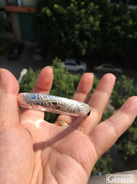 出个小圈口云艺的扶摇_手镯银