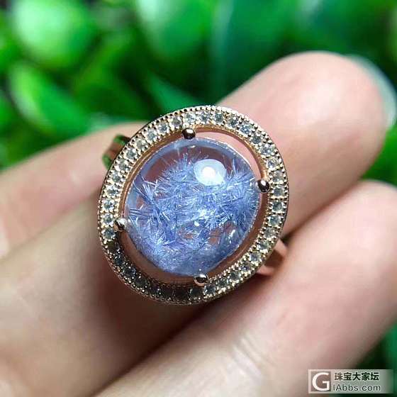 蓝发晶真的很美很美_戒指发晶