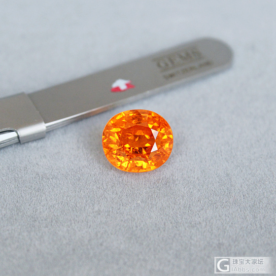 11.36ct 尼日利亚 芬达橙 艳橙 椭圆形 锰铝榴石 石榴石 GemArt_刻面宝石芬达