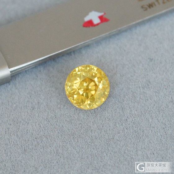 2.13ct 天然 vivid yellow 艳黄 圆形 锆石 GemArt_锆石刻面宝石