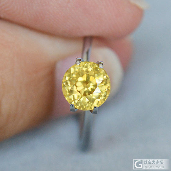 2.13ct 天然 vivid yellow 艳黄 圆形 锆石 GemArt_锆石刻面宝石