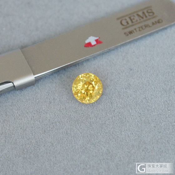 2.13ct 天然 vivid yellow 艳黄 圆形 锆石 GemArt_锆石刻面宝石