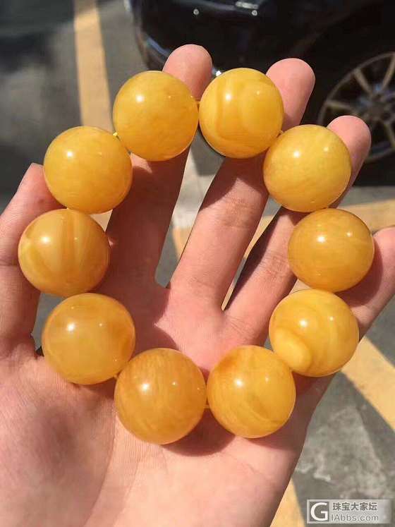 极品土豪串！直径25+ 颜色暴力黄，完美！完美！完美！土豪来_珠串蜜蜡