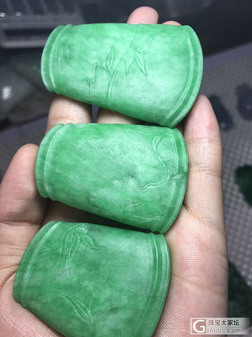 翡翠吊坠毛货满绿厚装大件竹节_挂件翡翠