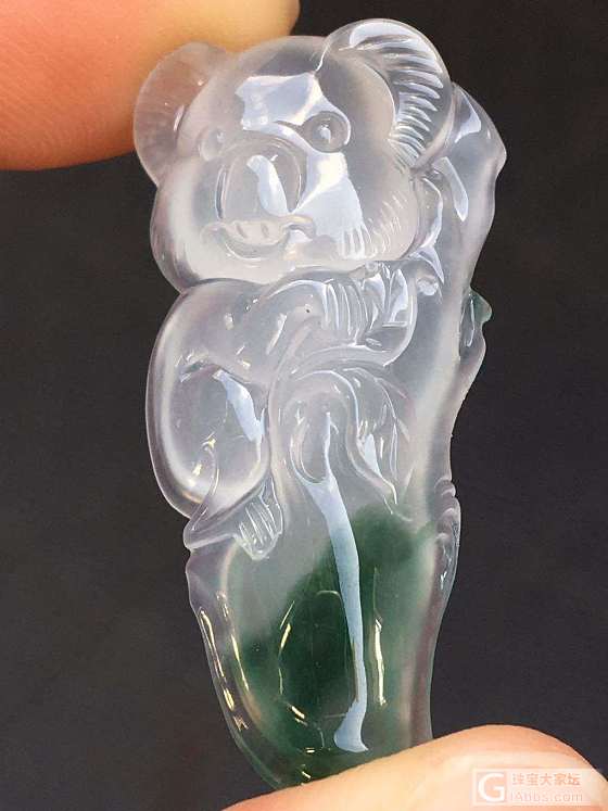 翡翠飘彩考拉_挂件翡翠