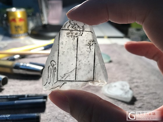 雪花棉对牌_明料翡翠