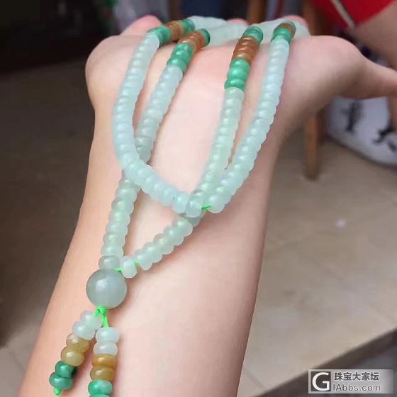刚做好的算盘珠链 还不错吧_珠串翡翠
